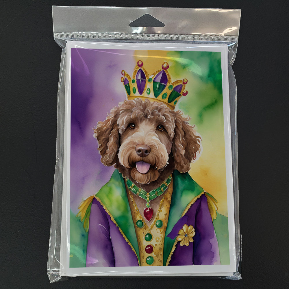 Labradoodle King of Mardi Gras Greeting Cards Pack of 8 Image 3