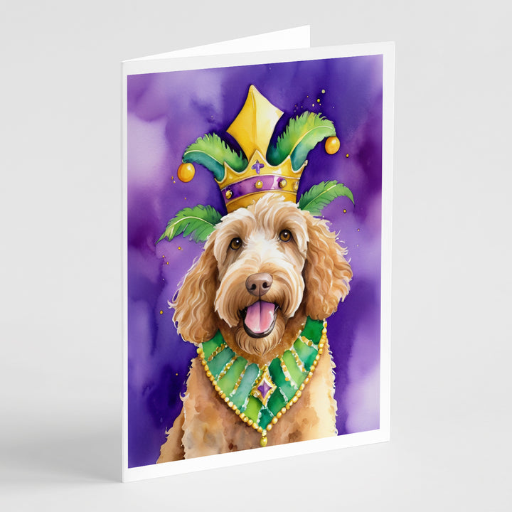 Labradoodle King of Mardi Gras Greeting Cards Pack of 8 Image 1