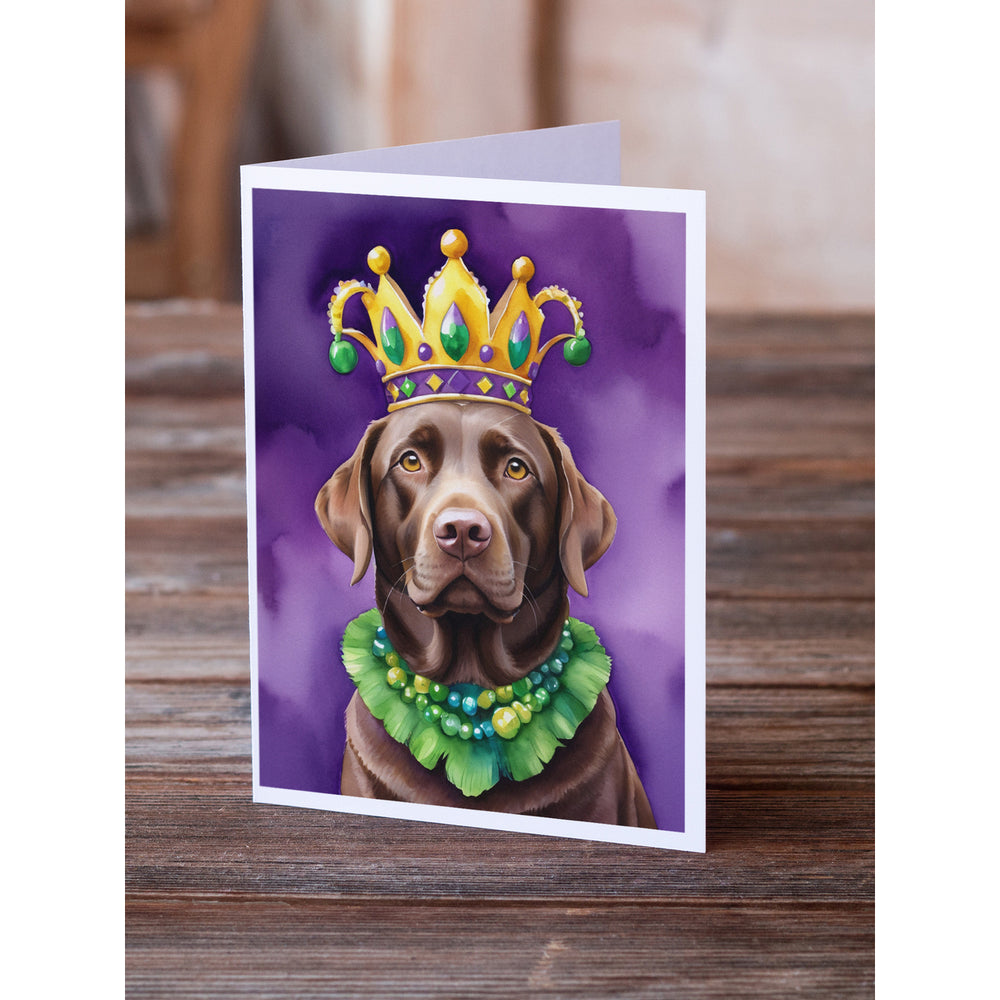 Labrador Retriever King of Mardi Gras Greeting Cards Pack of 8 Image 2