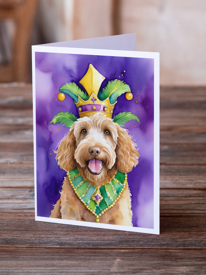 Labradoodle King of Mardi Gras Greeting Cards Pack of 8 Image 2