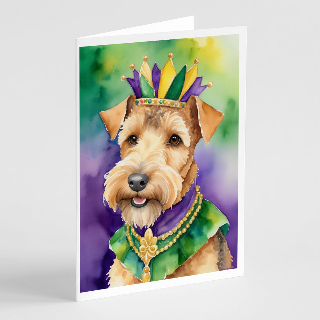 Lakeland Terrier King of Mardi Gras Greeting Cards Pack of 8 Image 1