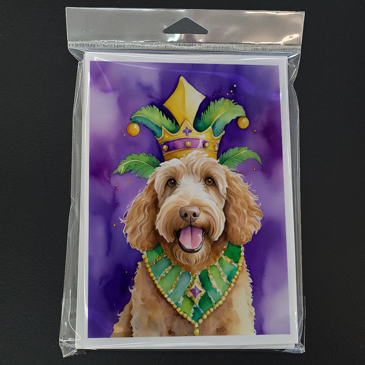 Labradoodle King of Mardi Gras Greeting Cards Pack of 8 Image 3