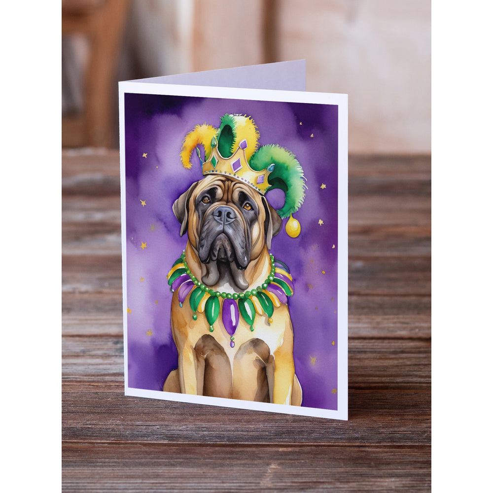 Mastiff King of Mardi Gras Greeting Cards Pack of 8 Image 2