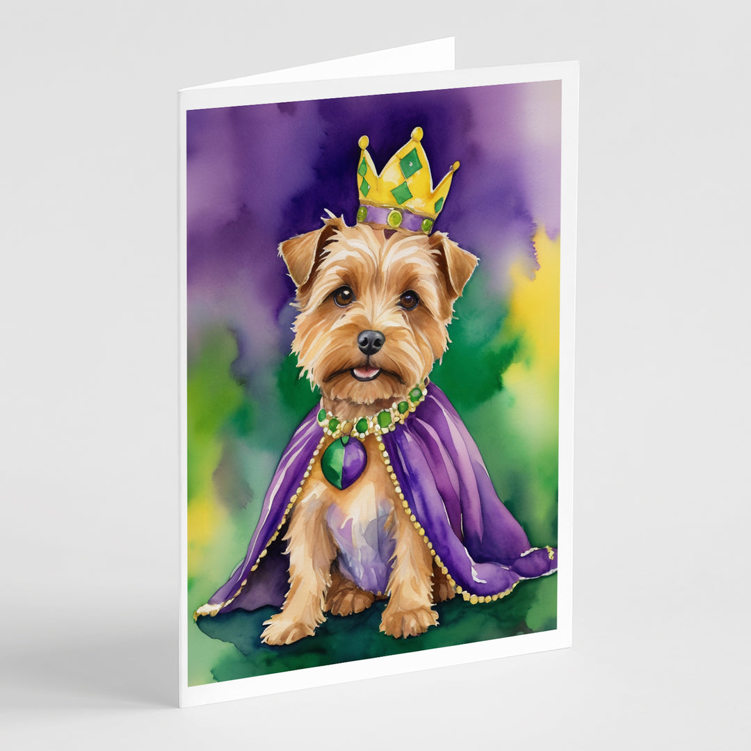 Norfolk Terrier King of Mardi Gras Greeting Cards Pack of 8 Image 1