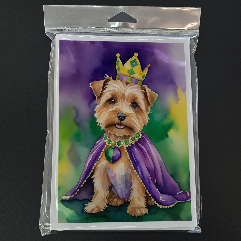 Norfolk Terrier King of Mardi Gras Greeting Cards Pack of 8 Image 3