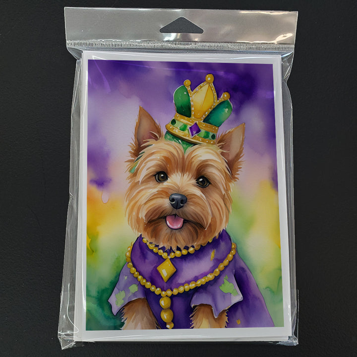 Norwich Terrier King of Mardi Gras Greeting Cards Pack of 8 Image 3