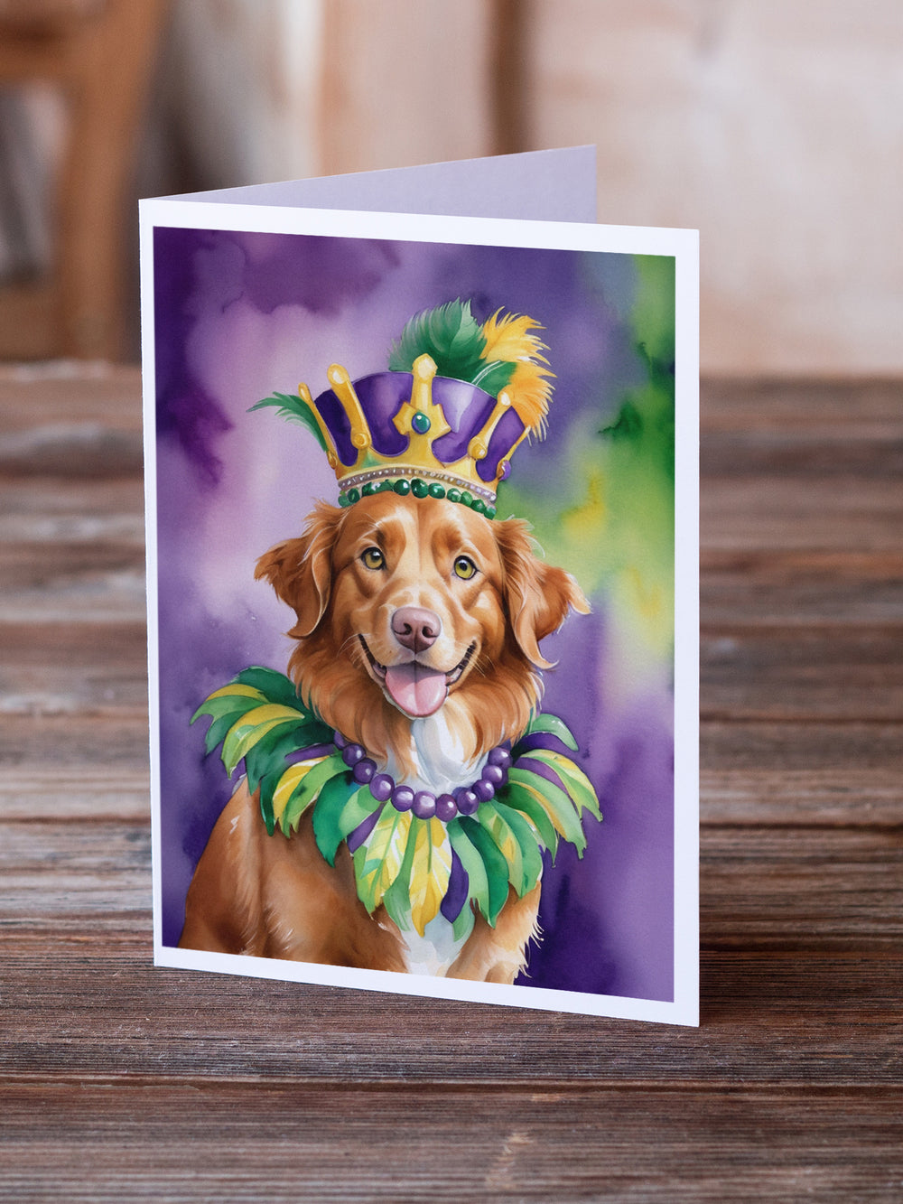 Nova Scotia Duck Tolling Retriever King of Mardi Gras Greeting Cards Pack of 8 Image 2