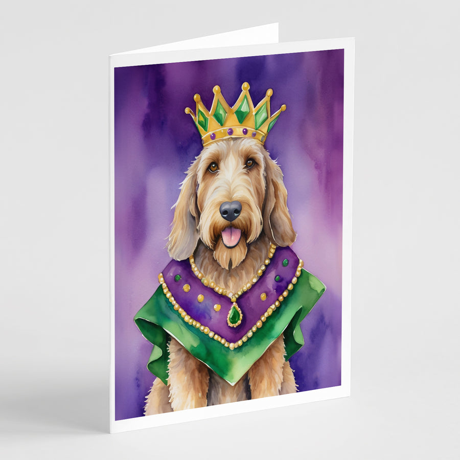 Otterhound King of Mardi Gras Greeting Cards Pack of 8 Image 1