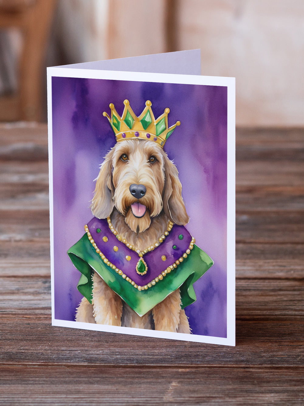 Otterhound King of Mardi Gras Greeting Cards Pack of 8 Image 2