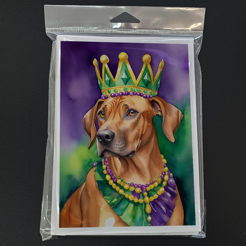 Rhodesian Ridgeback King of Mardi Gras Greeting Cards Pack of 8 Image 3