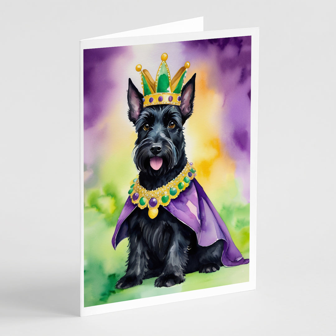 Scottish Terrier King of Mardi Gras Greeting Cards Pack of 8 Image 1