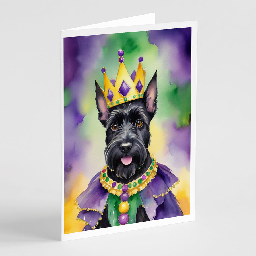 Scottish Terrier King of Mardi Gras Greeting Cards Pack of 8 Image 1