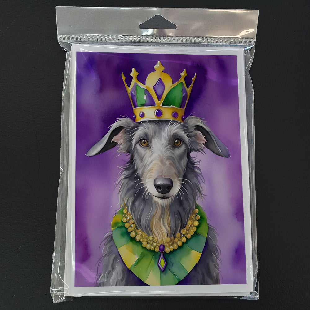 Scottish Deerhound King of Mardi Gras Greeting Cards Pack of 8 Image 3