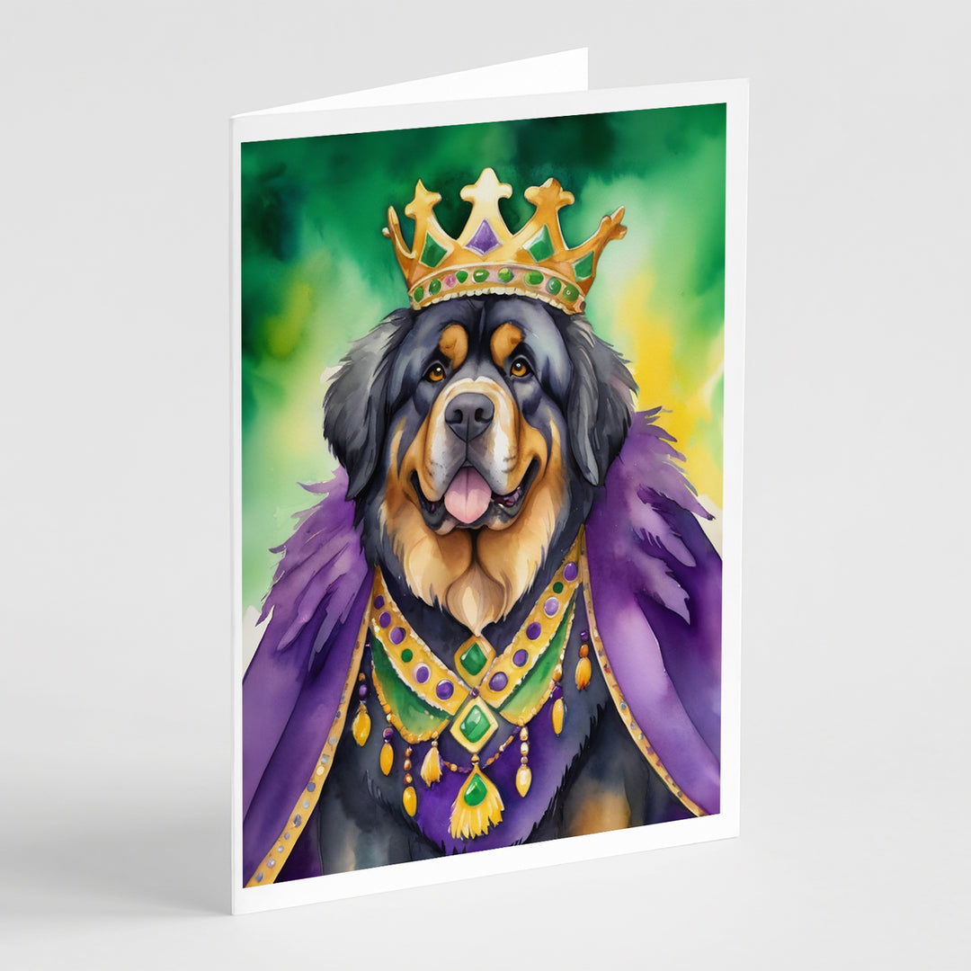 Tibetan Mastiff King of Mardi Gras Greeting Cards Pack of 8 Image 1