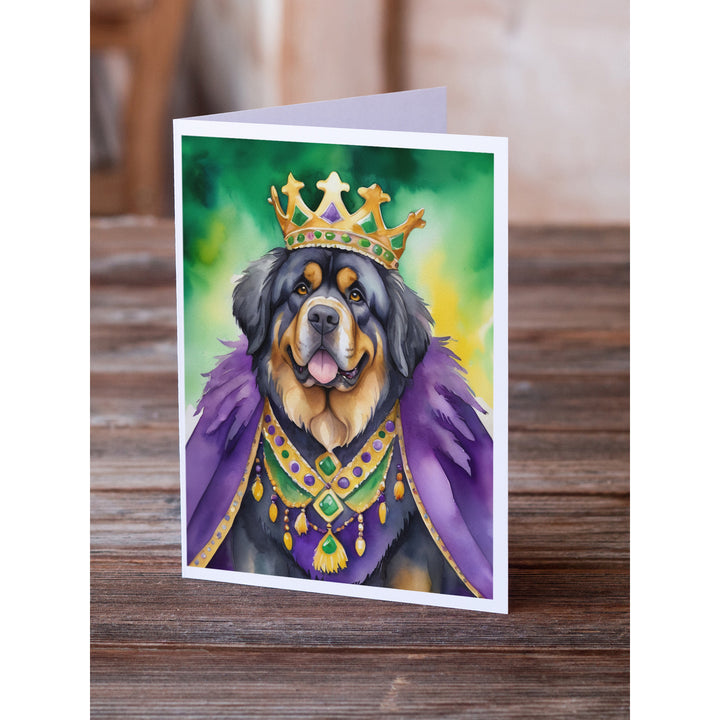 Tibetan Mastiff King of Mardi Gras Greeting Cards Pack of 8 Image 2