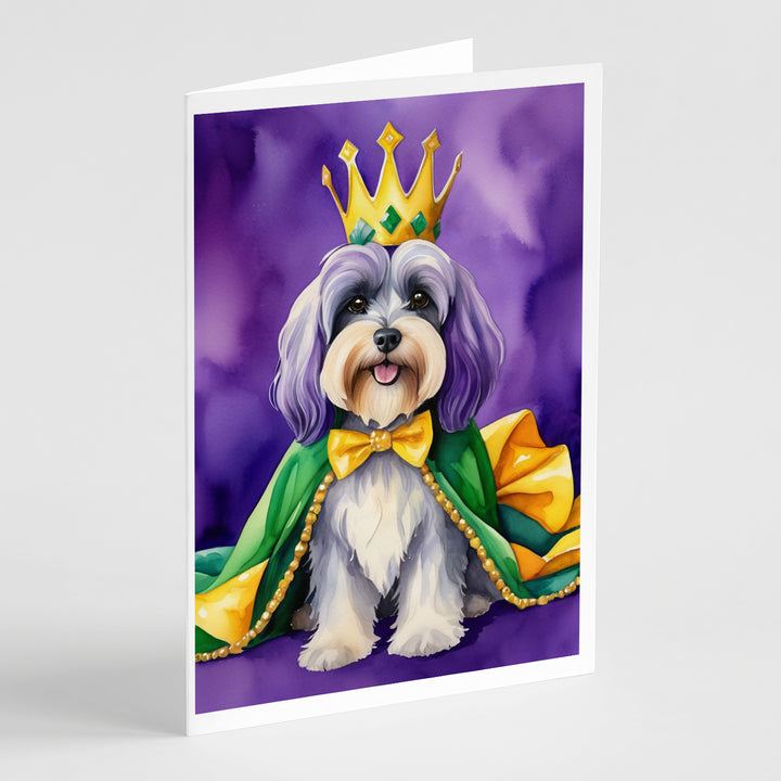 Tibetan Terrier King of Mardi Gras Greeting Cards Pack of 8 Image 1