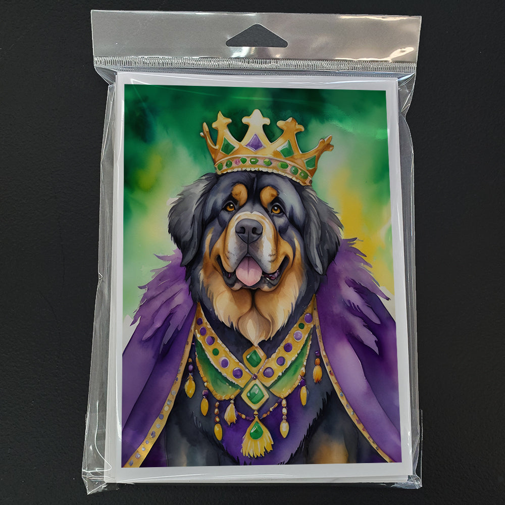 Tibetan Mastiff King of Mardi Gras Greeting Cards Pack of 8 Image 3