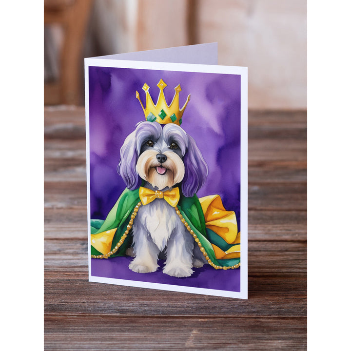 Tibetan Terrier King of Mardi Gras Greeting Cards Pack of 8 Image 2