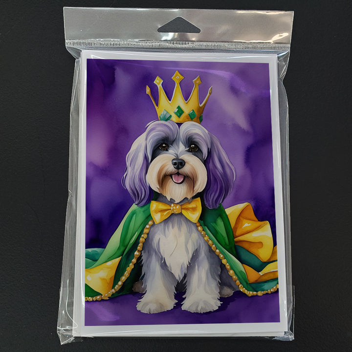 Tibetan Terrier King of Mardi Gras Greeting Cards Pack of 8 Image 3