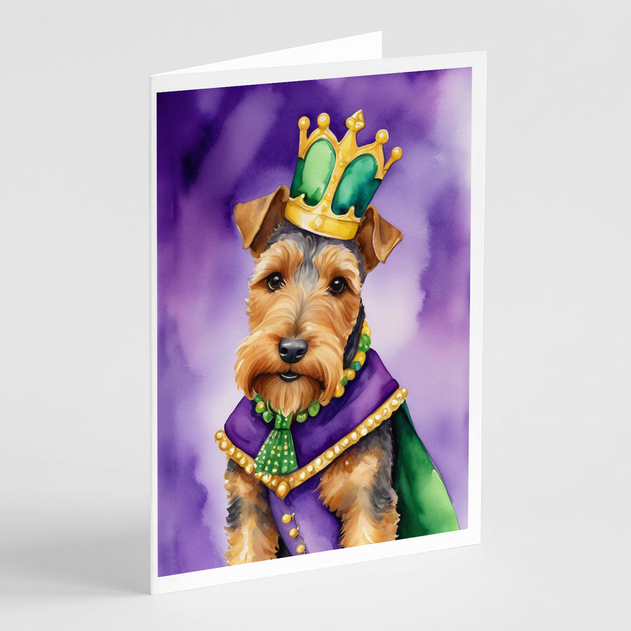 Welsh Terrier King of Mardi Gras Greeting Cards Pack of 8 Image 1