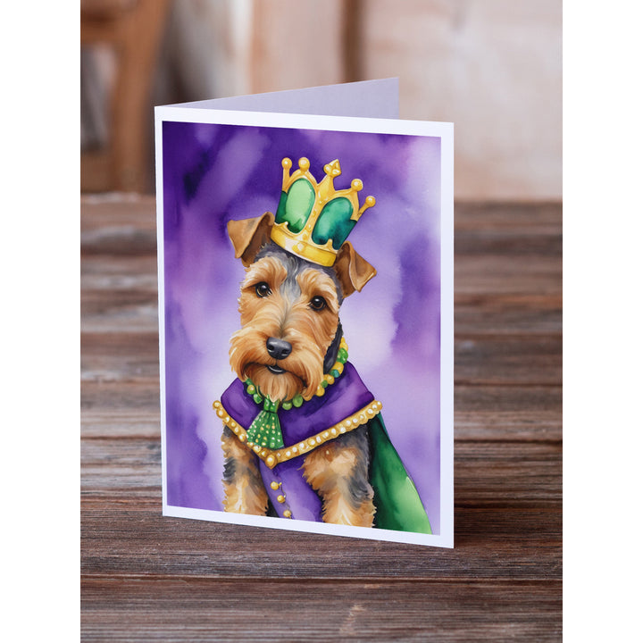 Welsh Terrier King of Mardi Gras Greeting Cards Pack of 8 Image 2