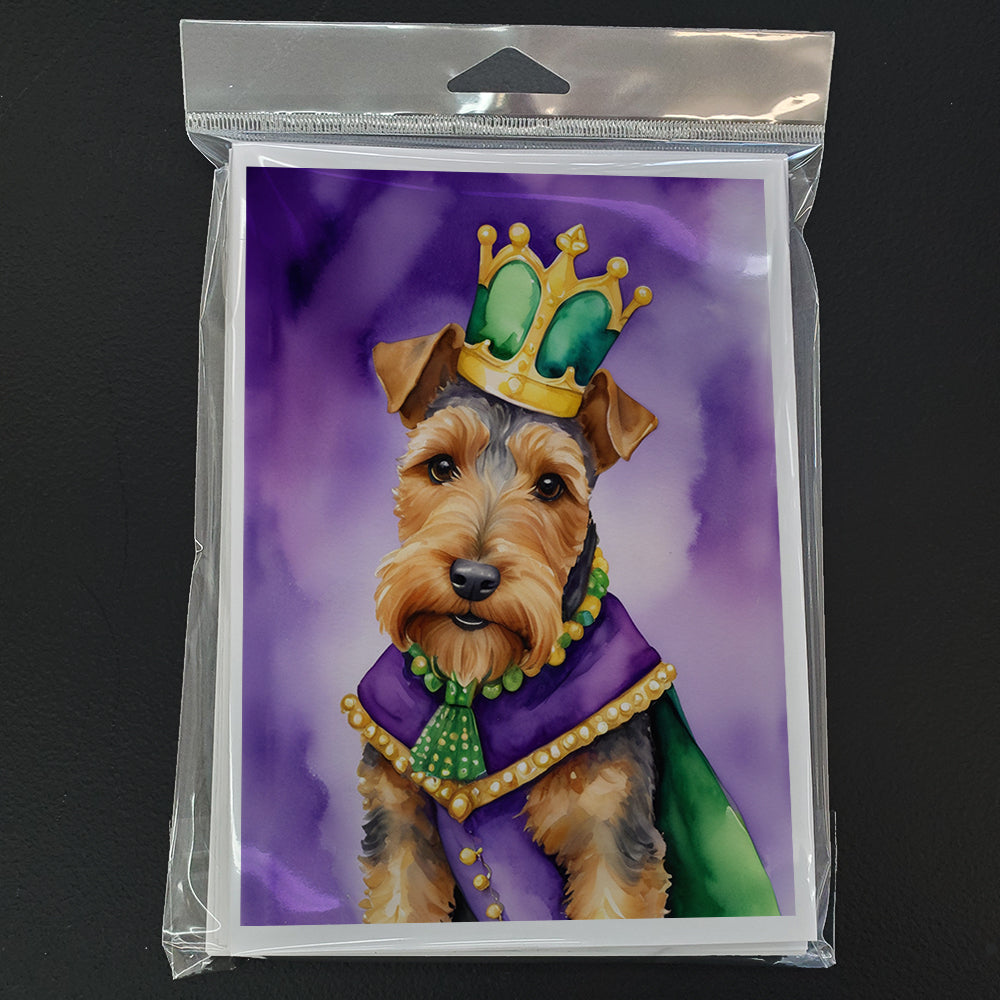 Welsh Terrier King of Mardi Gras Greeting Cards Pack of 8 Image 3