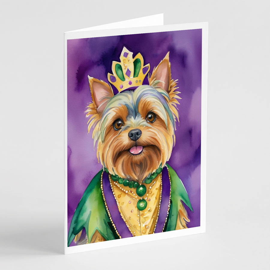 Yorkshire Terrier King of Mardi Gras Greeting Cards Pack of 8 Image 1