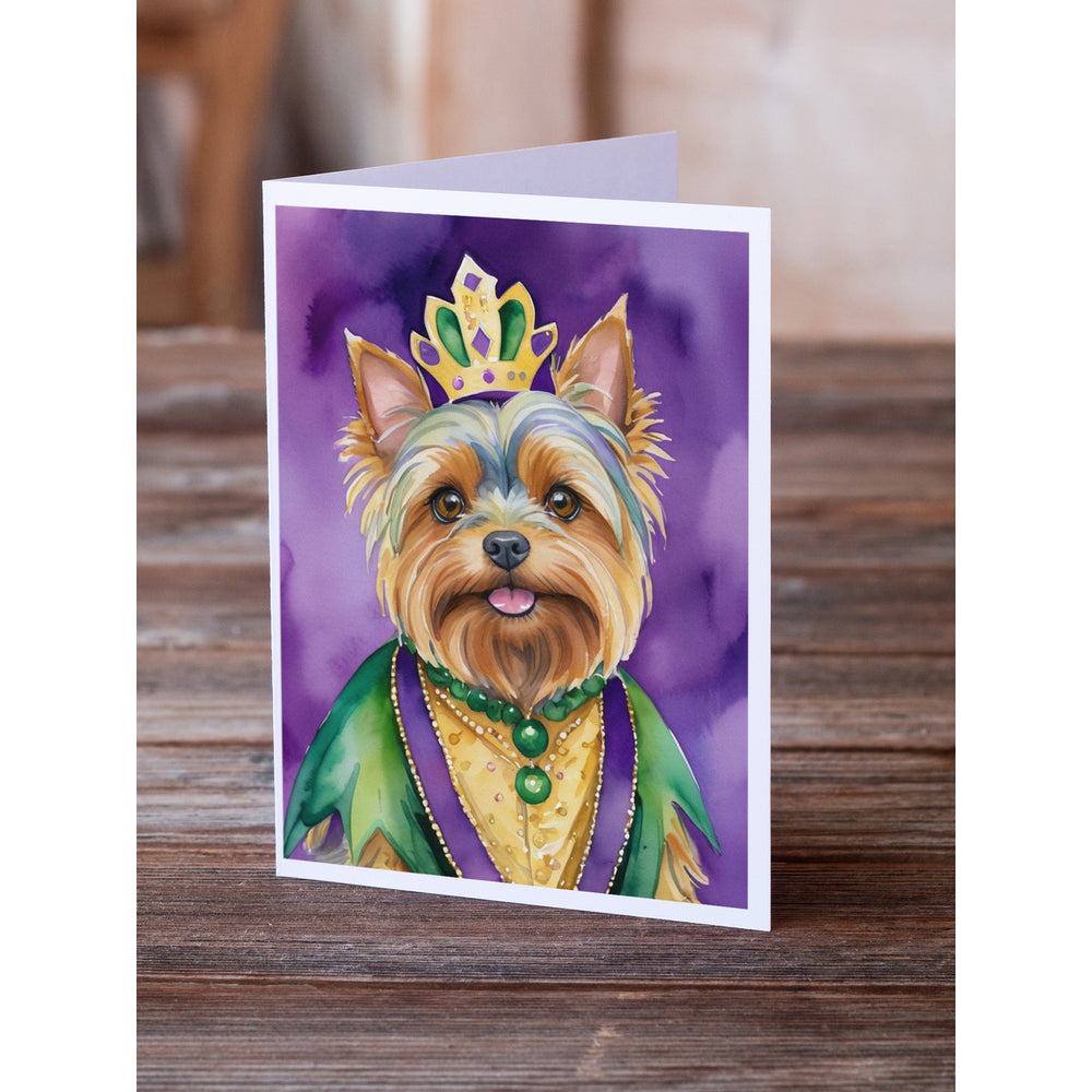 Yorkshire Terrier King of Mardi Gras Greeting Cards Pack of 8 Image 2