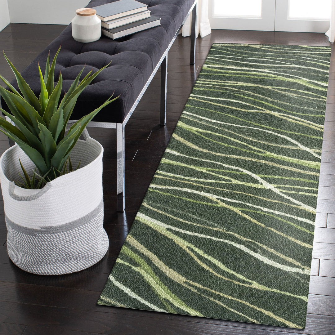 Liora Manne Ribbons Indoor Area Rug Moss Hand-Tufted 80% Wool 20% Cotton Image 6