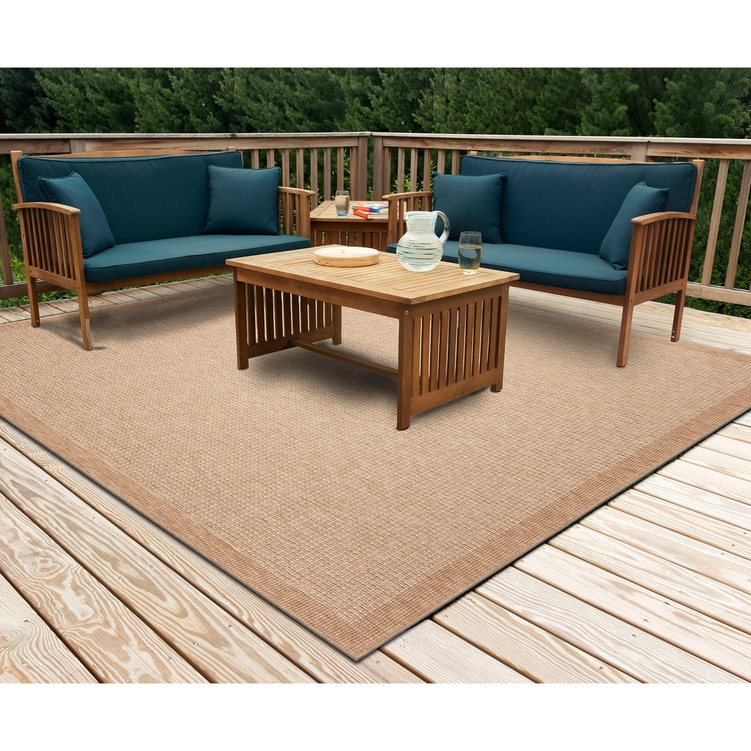 Liora Manne Sahara Texture Border Indoor Outdoor Area Rug Ivory Image 7