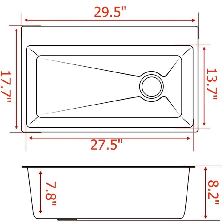 BRONSTARZ 29.5 Inch Kitchen Sink Digital Display Embossed Large Single Groove honeycomb Black Nano Raindance Waterfall Image 8