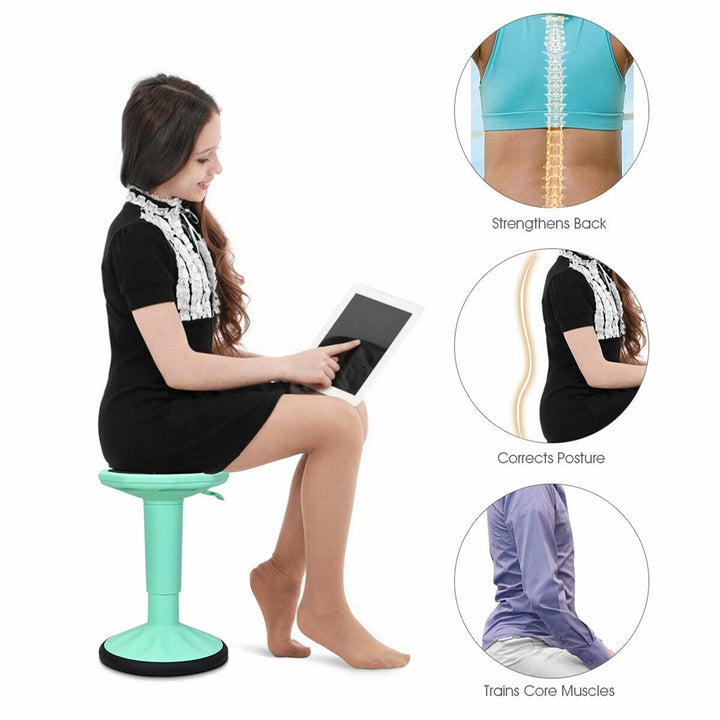 Wobble Chair Height Adjustable Active Learning Stool Sitting Home Office Green Backless Silicone Image 5