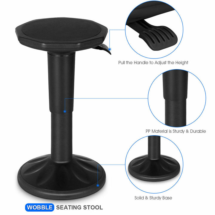 Wobble Chair Height Adjustable Active Learning Stool Sitting Home Office Black Image 6