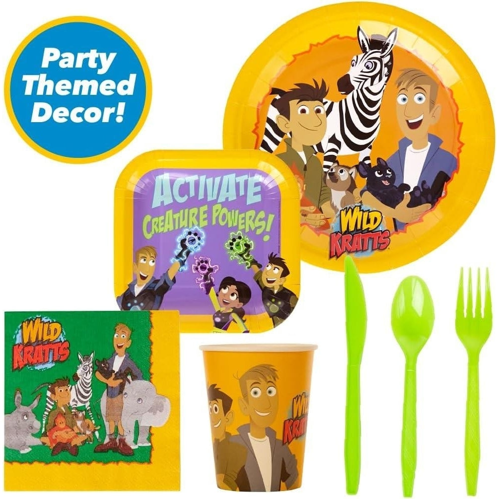 Wild Kratts Party in a Box Kit 97pcs Decor Banner Tablecloth Napkins Cups Balloons Plates Mighty Mojo Image 4