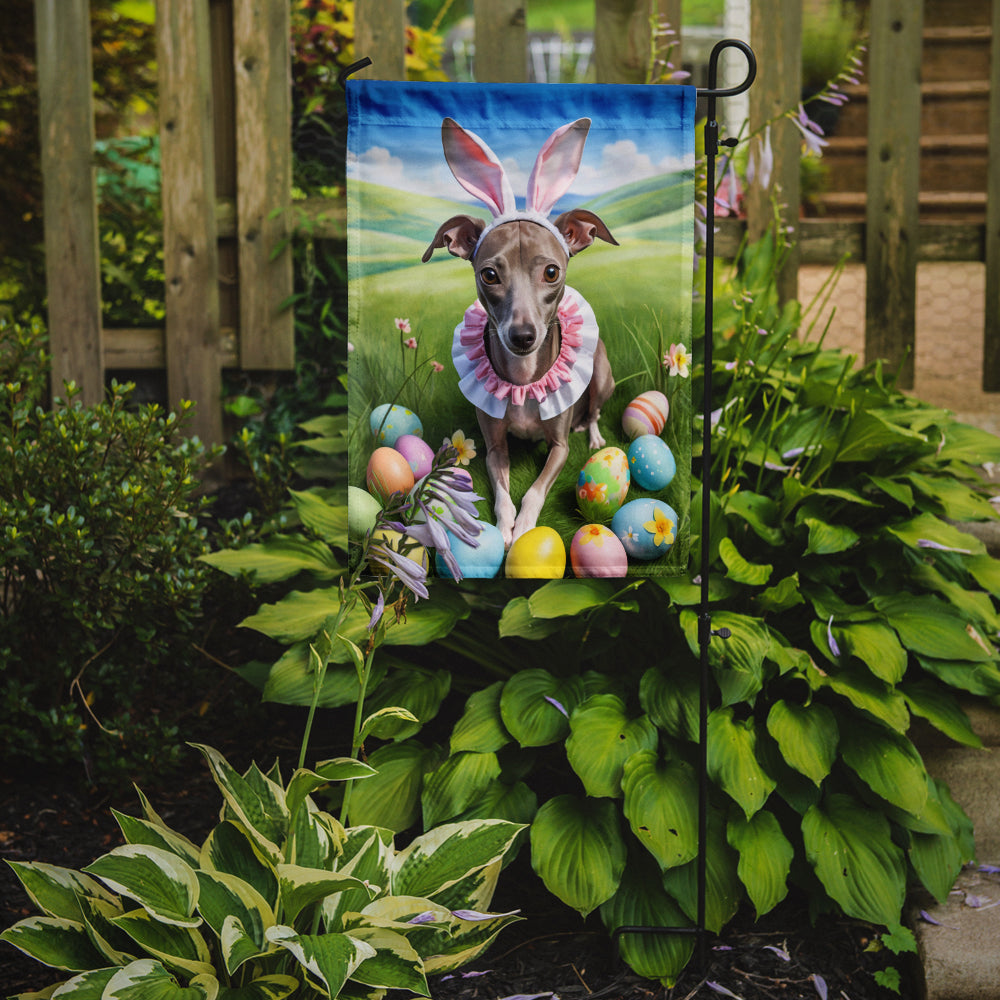 Italian Greyhound Easter Egg Hunt Garden Flag Image 2