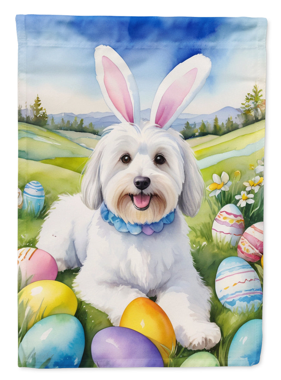 Coton de Tulear Easter Egg Hunt House Flag Image 1