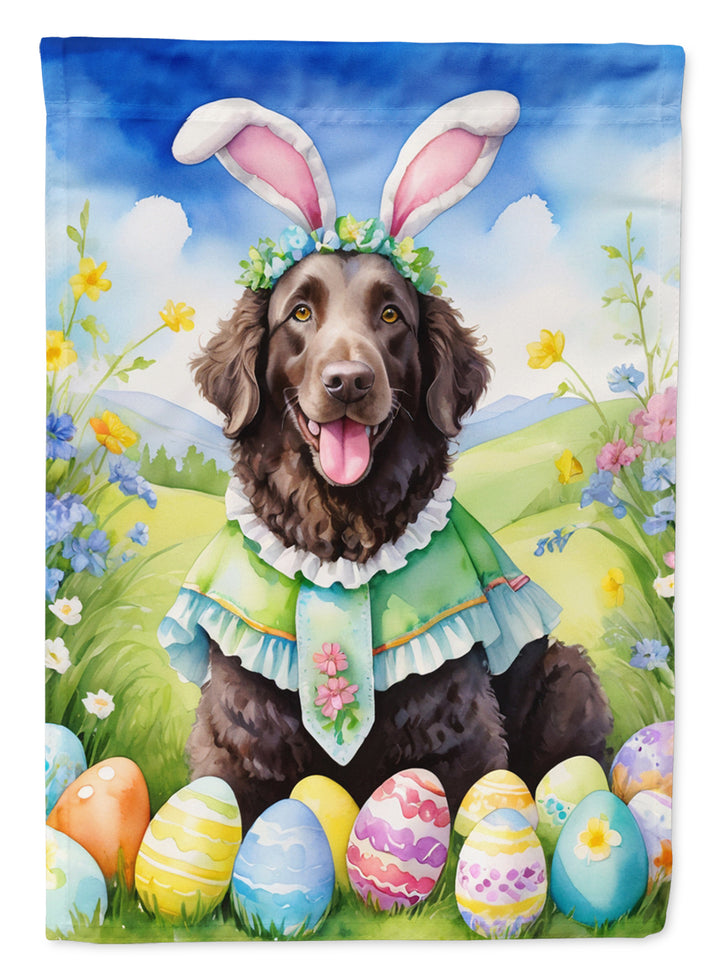 Curly-Coated Retriever Easter Egg Hunt House Flag Image 1