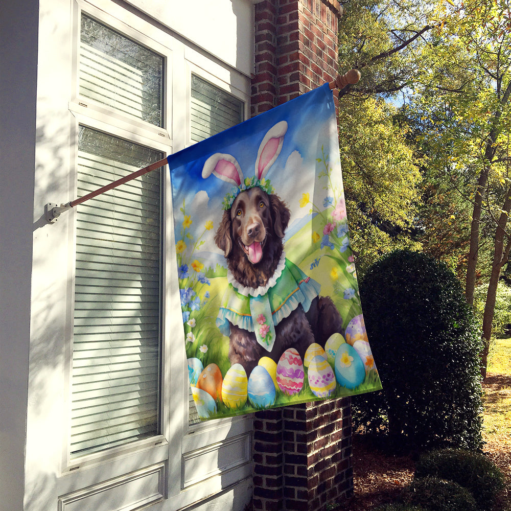 Curly-Coated Retriever Easter Egg Hunt House Flag Image 2