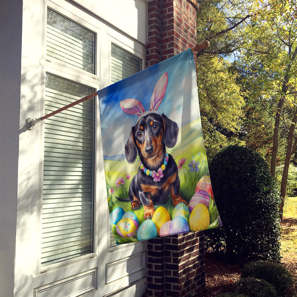 Dachshund Easter Egg Hunt House Flag Image 2