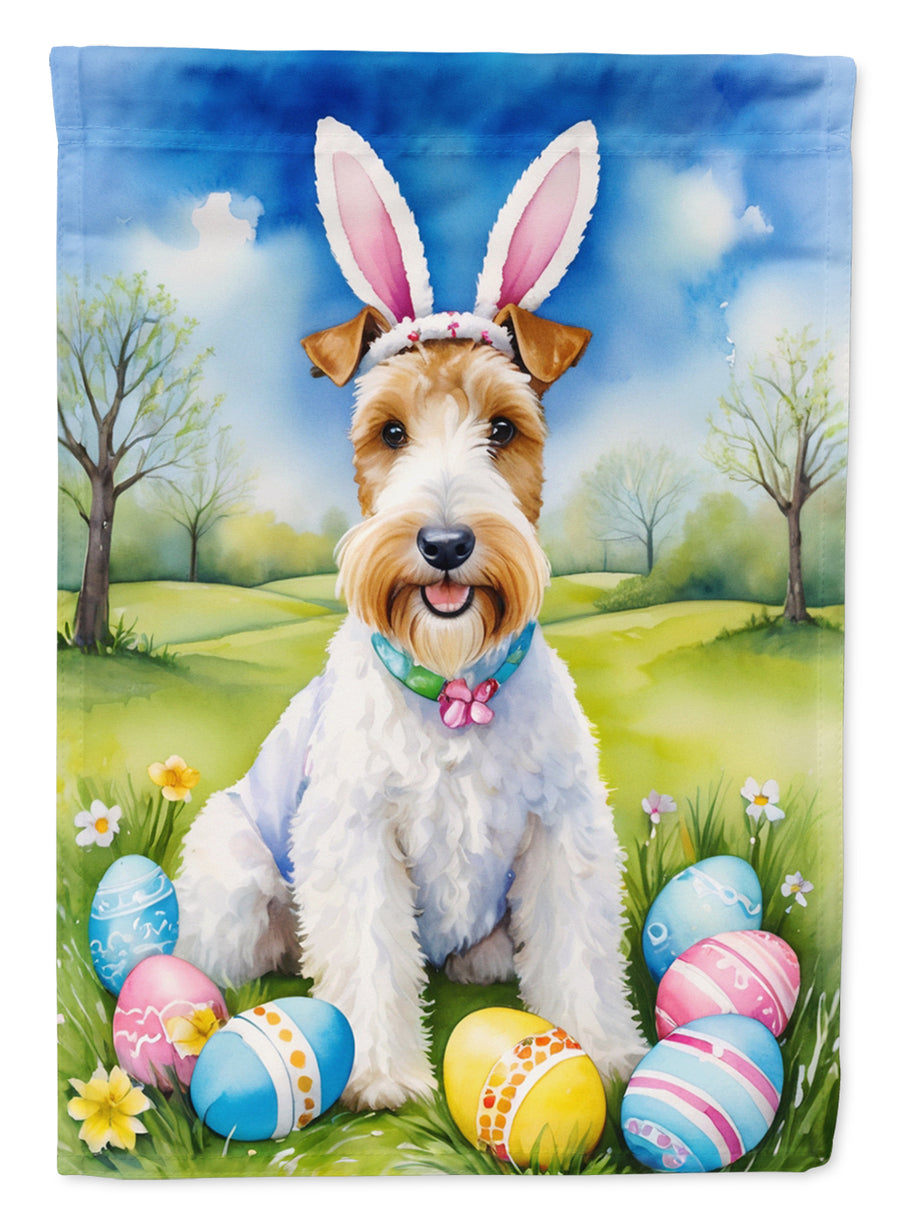 Fox Terrier Easter Egg Hunt House Flag Image 1