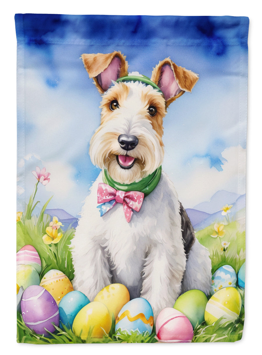 Fox Terrier Easter Egg Hunt House Flag Image 1