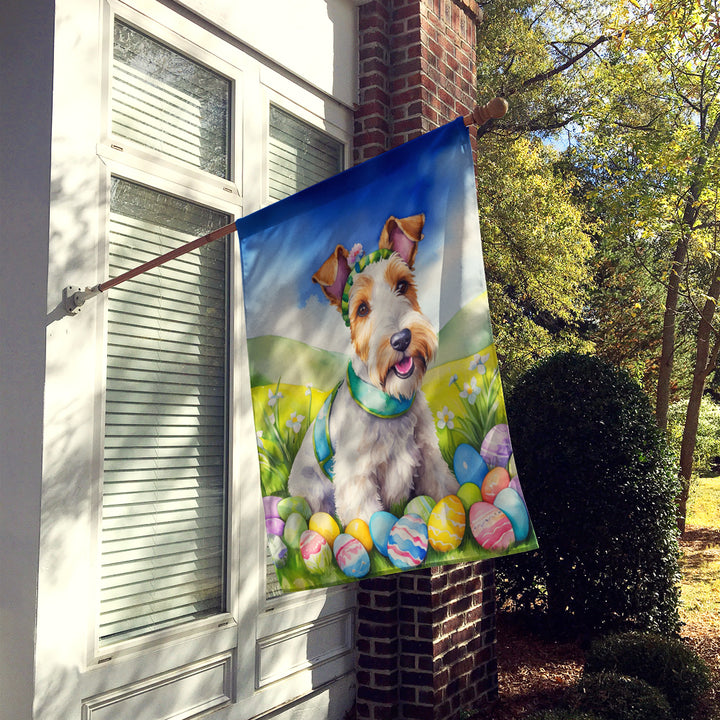 Fox Terrier Easter Egg Hunt House Flag Image 2