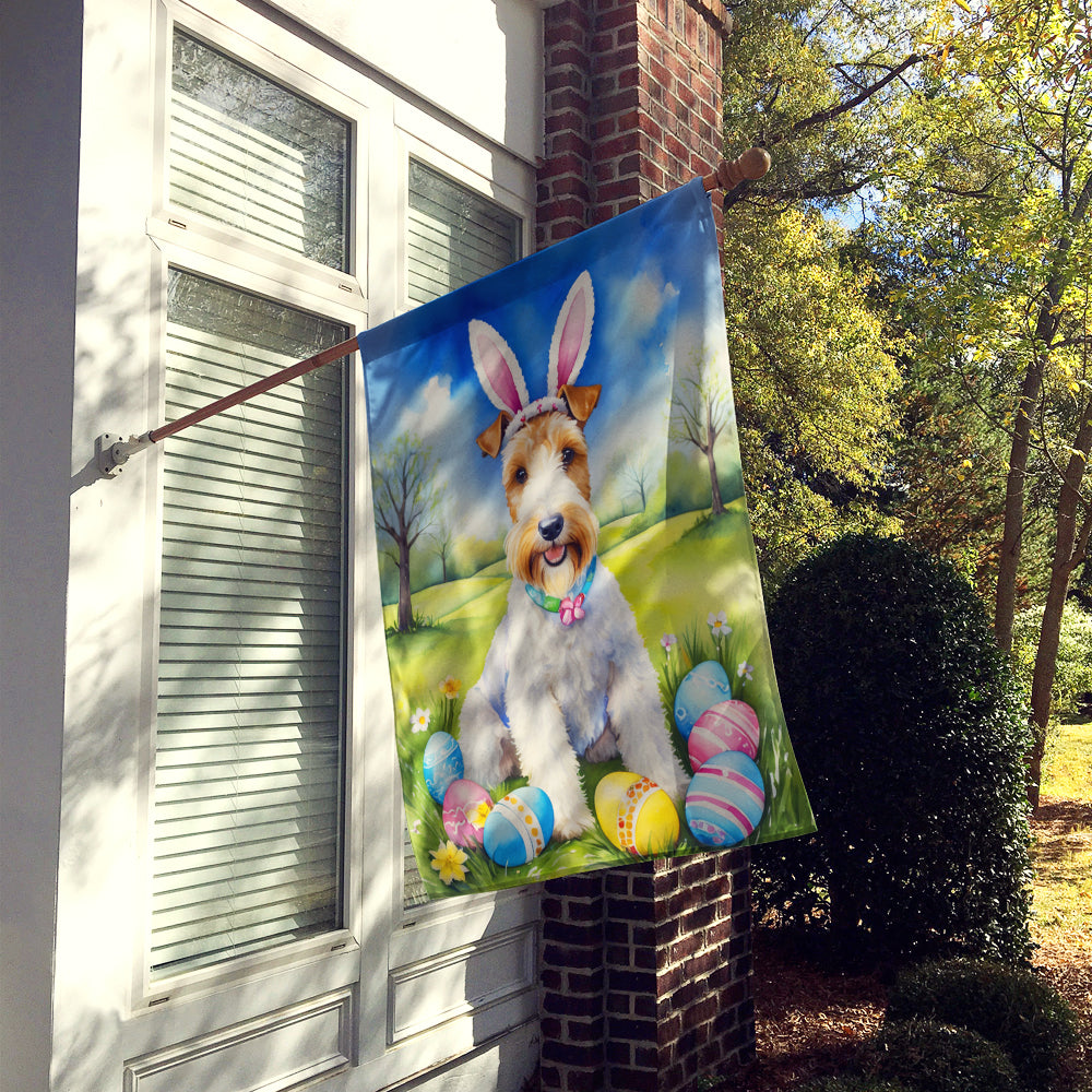 Fox Terrier Easter Egg Hunt House Flag Image 2