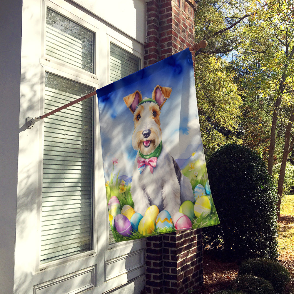 Fox Terrier Easter Egg Hunt House Flag Image 2