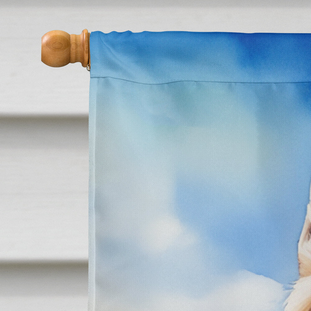 White German Shepherd Easter Egg Hunt House Flag Image 3