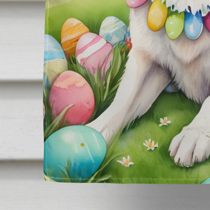 White German Shepherd Easter Egg Hunt House Flag Image 4