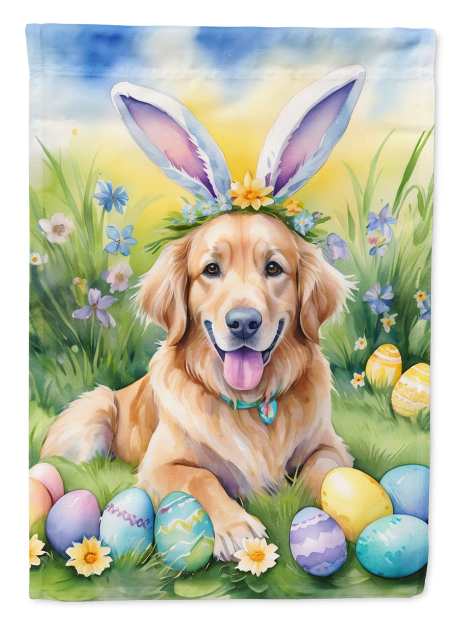 Golden Retriever Easter Egg Hunt House Flag Image 1