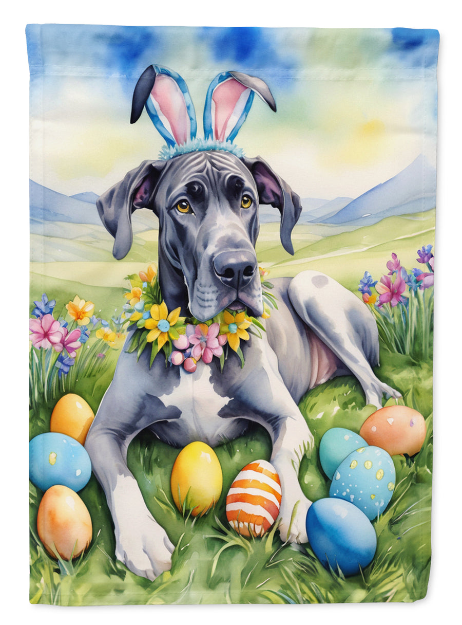 Great Dane Easter Egg Hunt House Flag Image 1