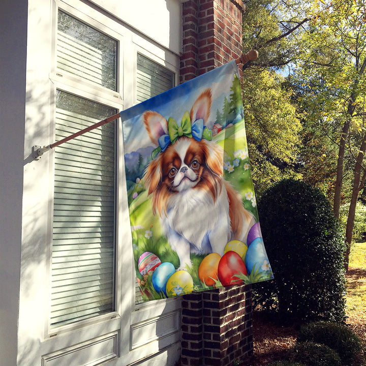 Japanese Chin Easter Egg Hunt House Flag Image 2