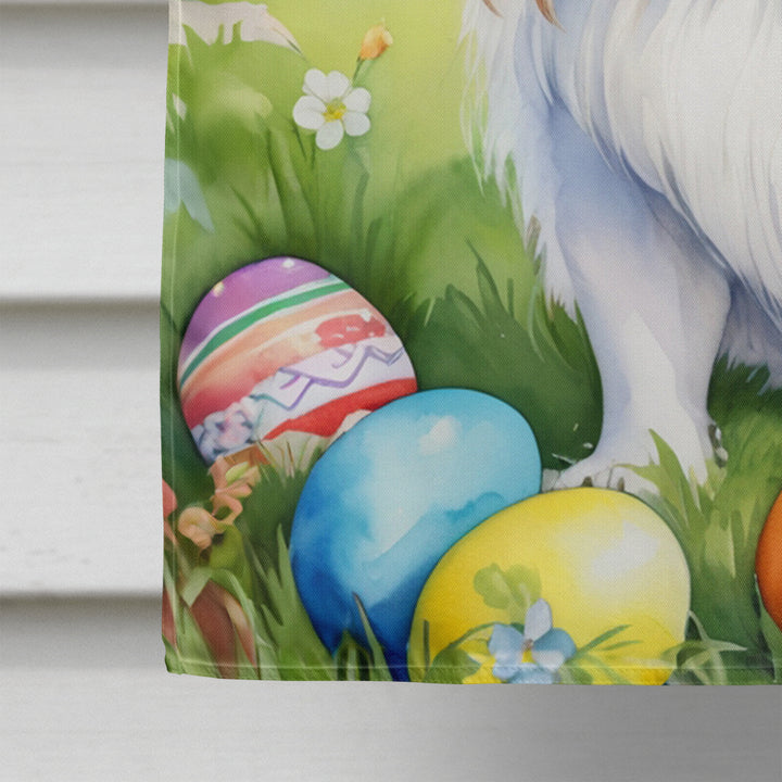 Japanese Chin Easter Egg Hunt House Flag Image 4